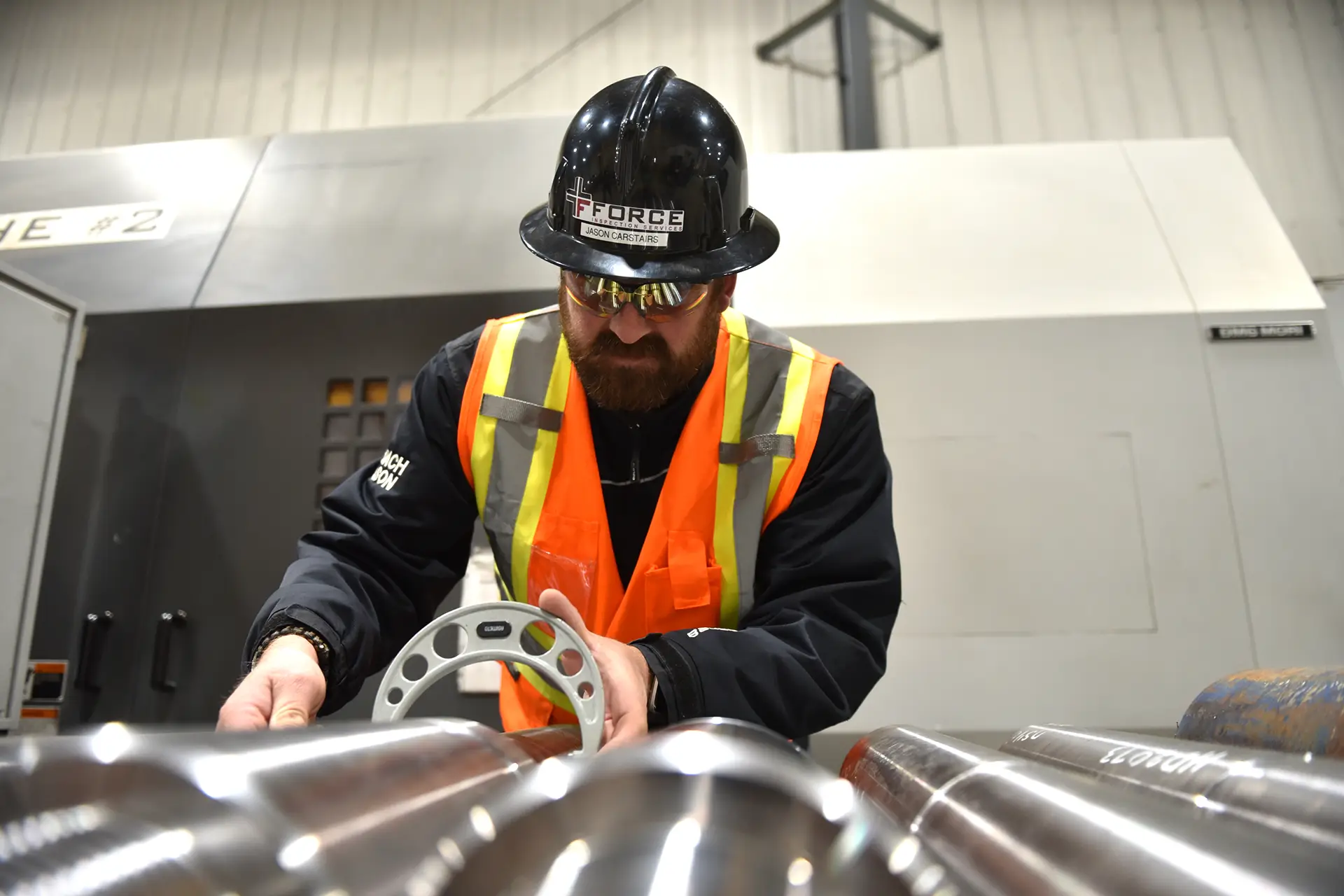 Force Inspection Services values as our driving force man working on pipes
